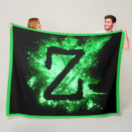 Brev Z Grönt Capital Alphabet Fleecefilt