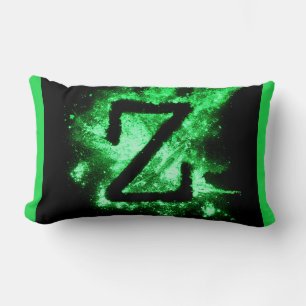 Brev Z Grönt Capital Alphabet Lumbarkudde