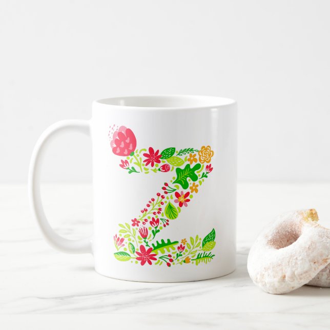 Brev z i Flowers Coffee Mugg (Med munk)