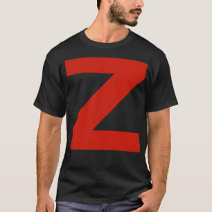 Brev z i minimal typografi av röd text t shirt