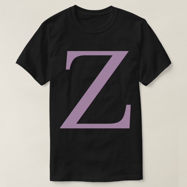 Brev Z Lilac Lila Färg T Shirt (Design framsida)