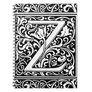 Brev Z Medieval Monogram Art nouveau Anteckningsbok