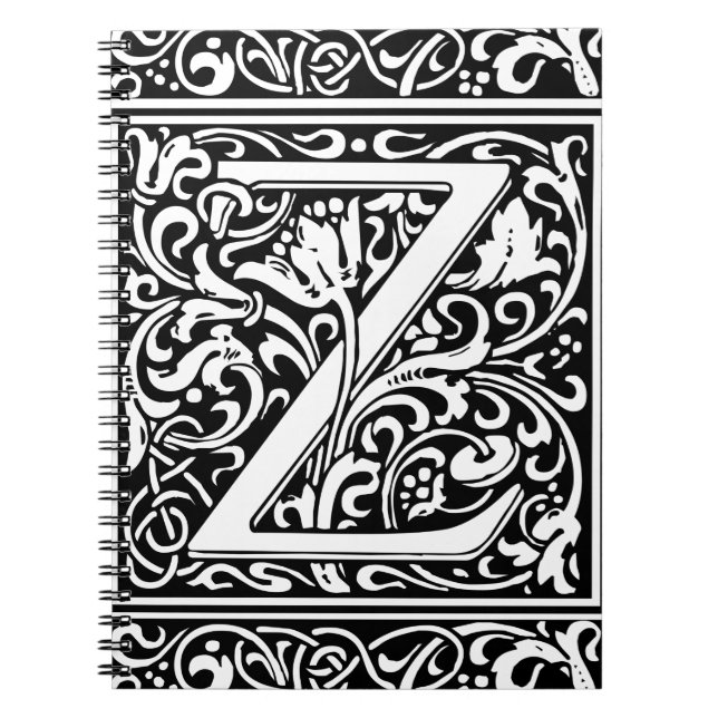 Brev Z Medieval Monogram Art nouveau Anteckningsbok (Framsidan)
