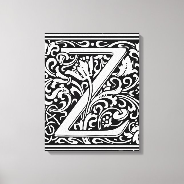 Brev Z Medieval Monogram Art nouveau Canvastryck (Framsida)