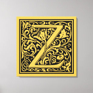 Brev Z Medieval Monogram Art nouveau Canvastryck