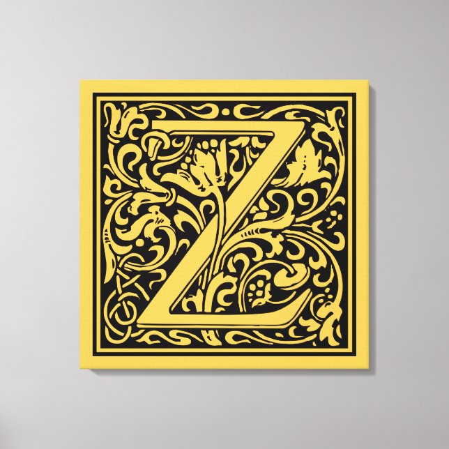 Brev Z Medieval Monogram Art nouveau Canvastryck (Framsida)