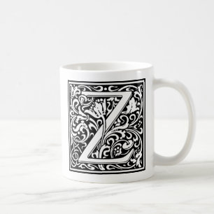 Brev Z Medieval Monogram Art nouveau Kaffemugg