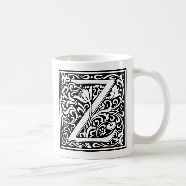 Brev Z Medieval Monogram Art nouveau Kaffemugg (Höger)