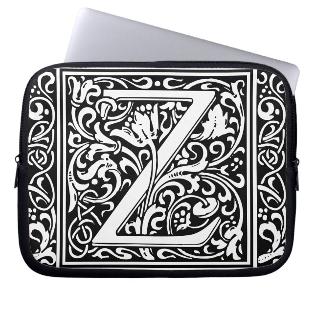 Brev Z Medieval Monogram Art nouveau Laptop Sleeve (Framsidan)