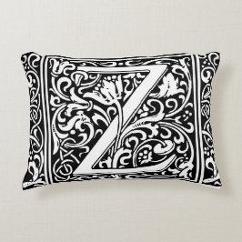 Brev Z Medieval Monogram Art nouveau Prydnadskudde
