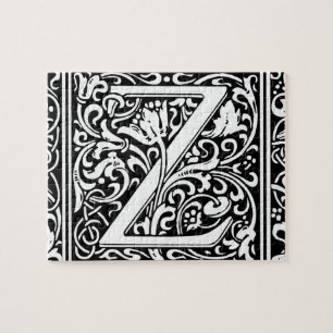Brev Z Medieval Monogram Art nouveau Pussel