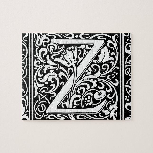 Brev Z Medieval Monogram Art nouveau Pussel (Horisontell)