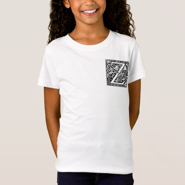 Brev Z Medieval Monogram Art nouveau Tee (Framsida)