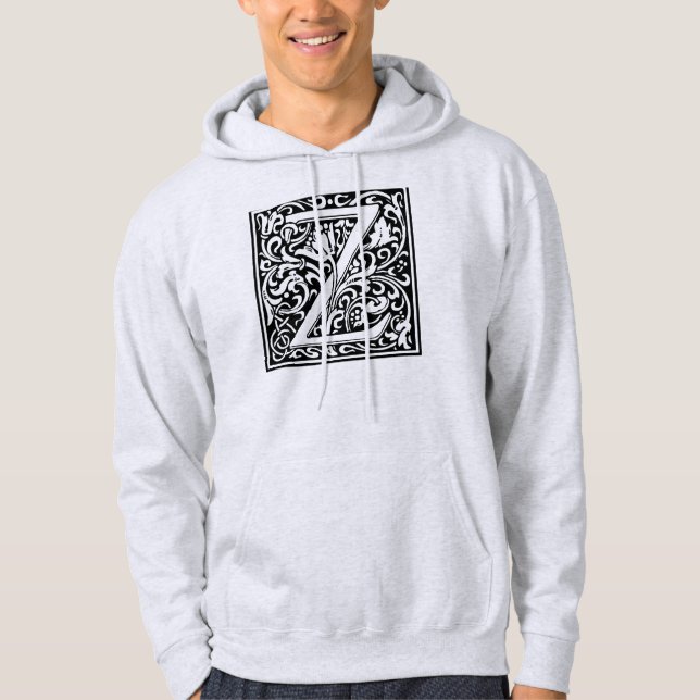 Brev Z Medieval Monogram Art nouveau Tröja Med Luva (Framsida)