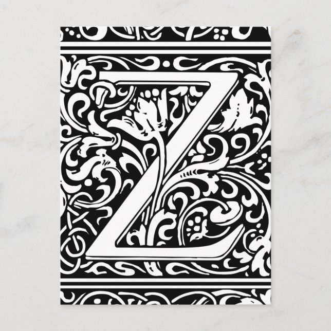 Brev Z Medieval Monogram Art nouveau Vykort (Framsida)