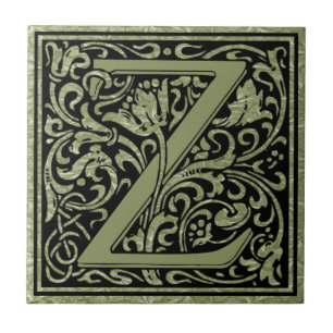 Brev Z Monogram första Brev Kakelplatta