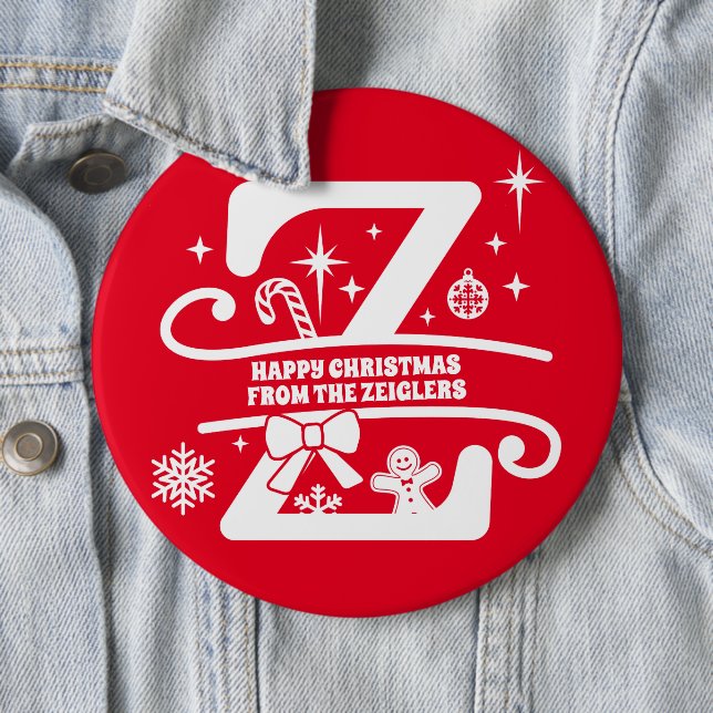 Brev Z Monogram första familjen Namn Hälsning Knapp (In Situ)