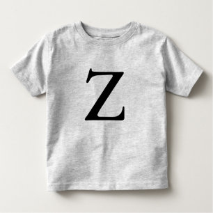 Brev Z monogrammofoniserad svartvit t-skjorta T-shirt
