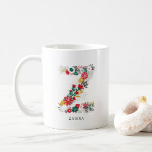 BREV Z Whimsique Blommigt Brev Monogram I Mugg