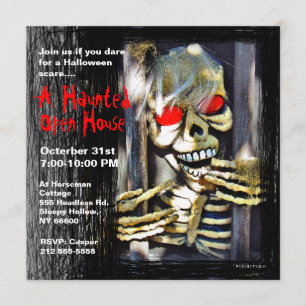 Brevad House Halloween fest inbjudan Skeleton