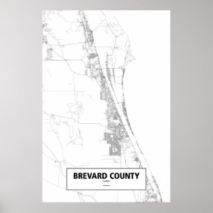 Brevard County, Florida (svart på vitt) Poster