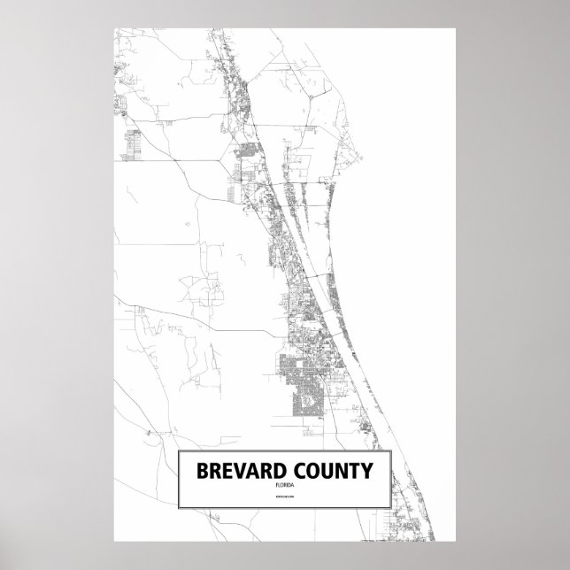 Brevard County, Florida (svart på vitt) Poster (Framsidan)