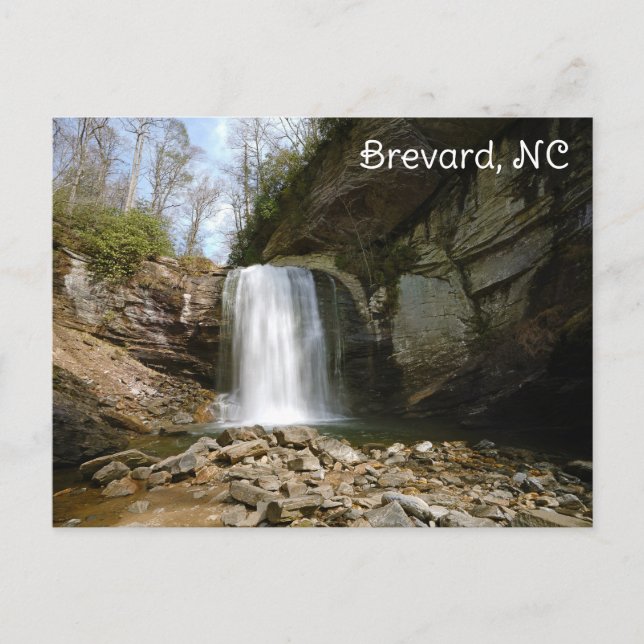 Brevard NC Tittar Glass Falls Waterfall Vykort (Framsida)