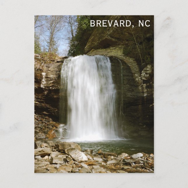 Brevard NC Tittar Glass Falls Waterfall Vykort (Framsida)
