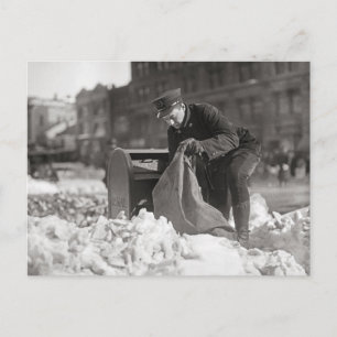 Brevbärare i snön, 1922 vykort