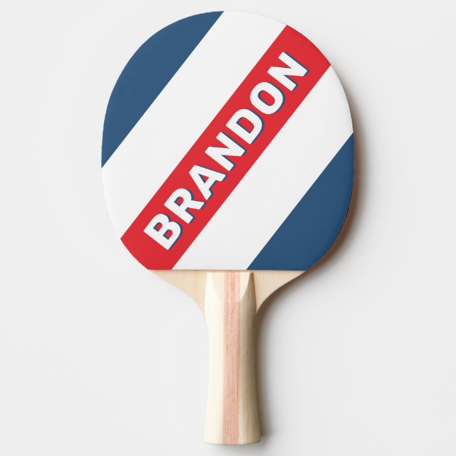 Brevbärare Nostalgisk Fet Ränder med Namn Pingisracket (Framsidan)