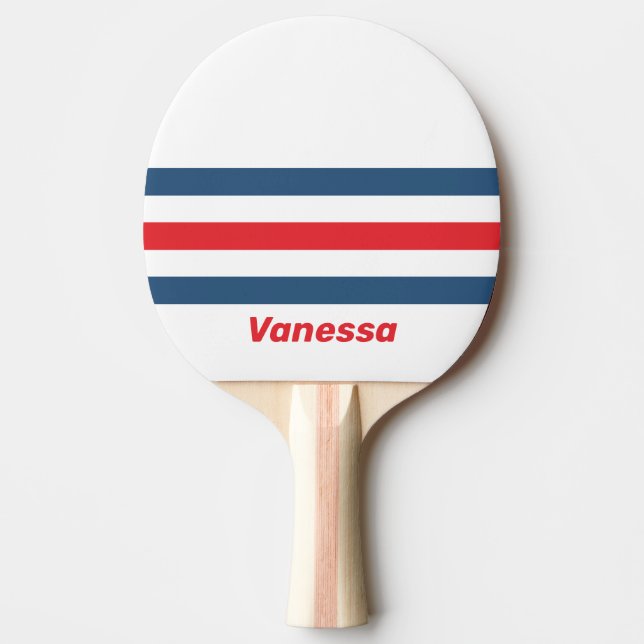 Brevbärare Nostalgisk tvärs över randigt med namn Pingisracket (Framsidan)