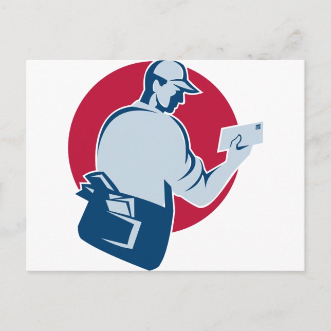 brevbärare, postförsändelsemottagare vykort (Framsida)