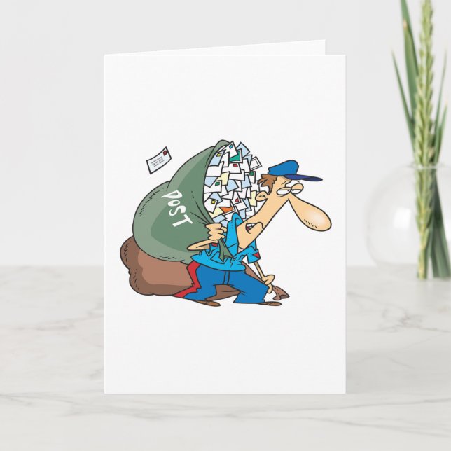 Brevbärare som bär en stor säck kort (Framsida)