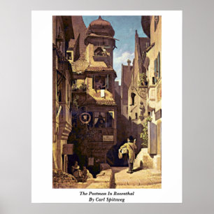 Brevbäraren i Rosenthal av Carl Spitzweg Poster