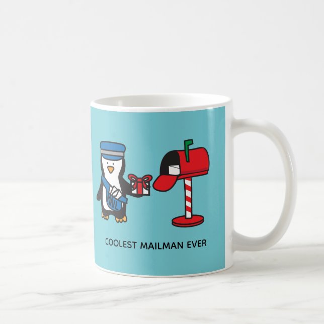 Brevbäraren postar damen som den post- arbetaren kaffemugg (Höger)