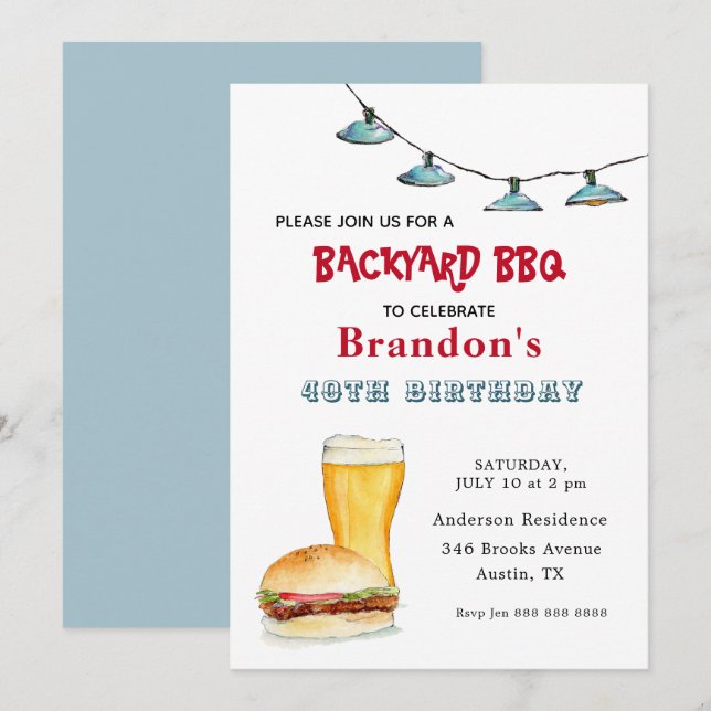 Brevbords-BK-födelsedagsinbjudan Meddelande (Fram/baksida)