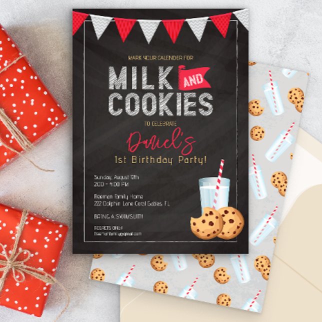 Brevbrädesinbjudan till Vintagen Mjölk & Cookies   Inbjudningar (Skapare uppladdad)