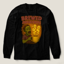 Breved Awakening Zombie Halloween Coffee Älskare T Shirt