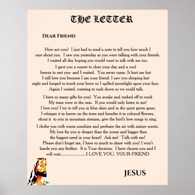 BREVET FRÅN JESUS  POSTER (Framsidan)
