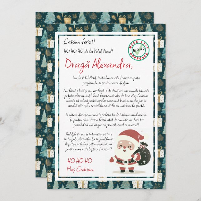 Brevet från Nordpolen Inbjudan (Fram/baksida)