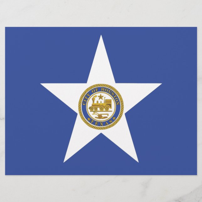 Brevet med Houston, USA:s flagga (Framsida)