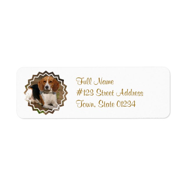 Brevetikett för Beagle Hound Hund Returadress Etikett (Framsidan)