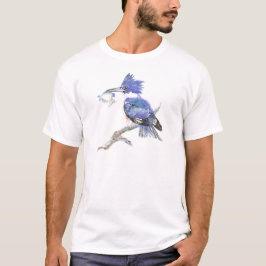 Brevfiskare - med fisk - fågelfångst tee shirt