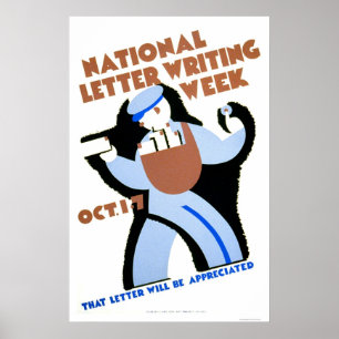 Brevhandstilvecka 1940 WPA Poster