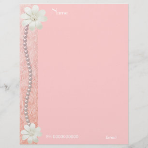 Brevhuvud Blomma Juvel Pärlor Rosa Kant 2