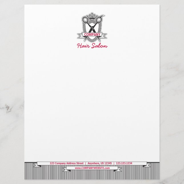 Brevhuvud för affär för hårsalong yrkesmässig (Framsida)