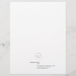 Brevhuvud för Minimalistic modern Monogramaffär