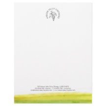 Brevhuvud för vattenfärg för druvavingårdvinodling