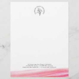 Brevhuvud för vattenfärg för röd vingårdvinodling