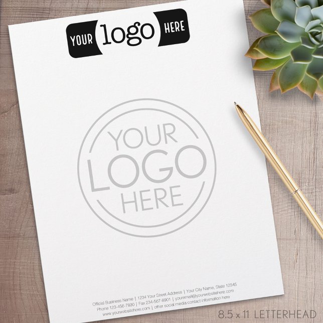 Brevhuvud med 2 Logotyper - en vattenstämpellogoty (Personalized Letterhead )